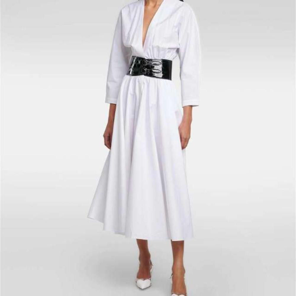 حذاء كعب ذو حزام خلفي من الايا - أبيض