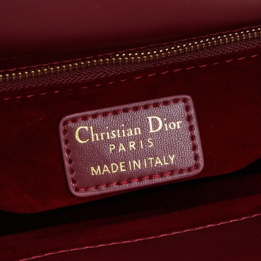 حقيبة ليدي ديور كبيرة 24 سم من كريستيان ديور - برغندي