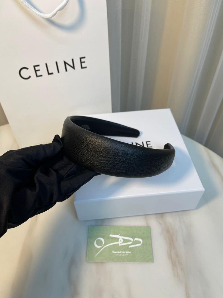 طوق رأس جلد من سيلين - أسود