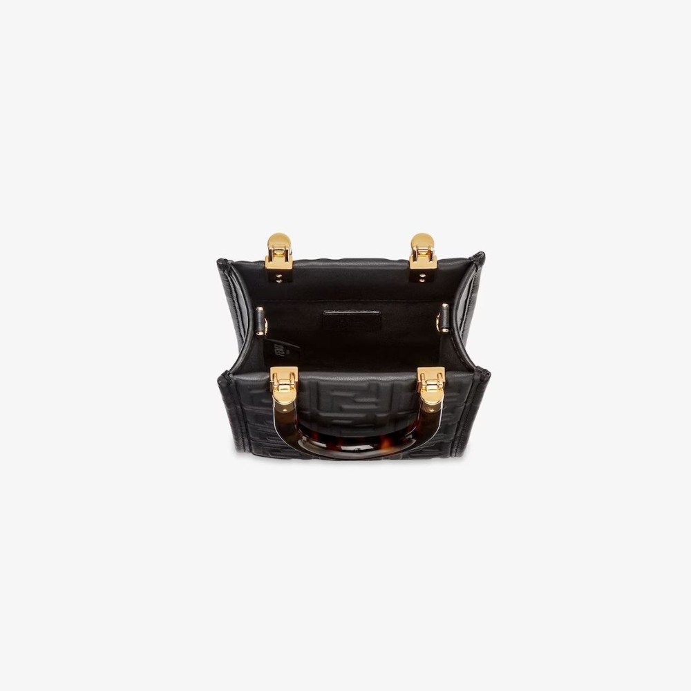 شنطة فندي صن شاين شوبر مجسم ميني - أسود