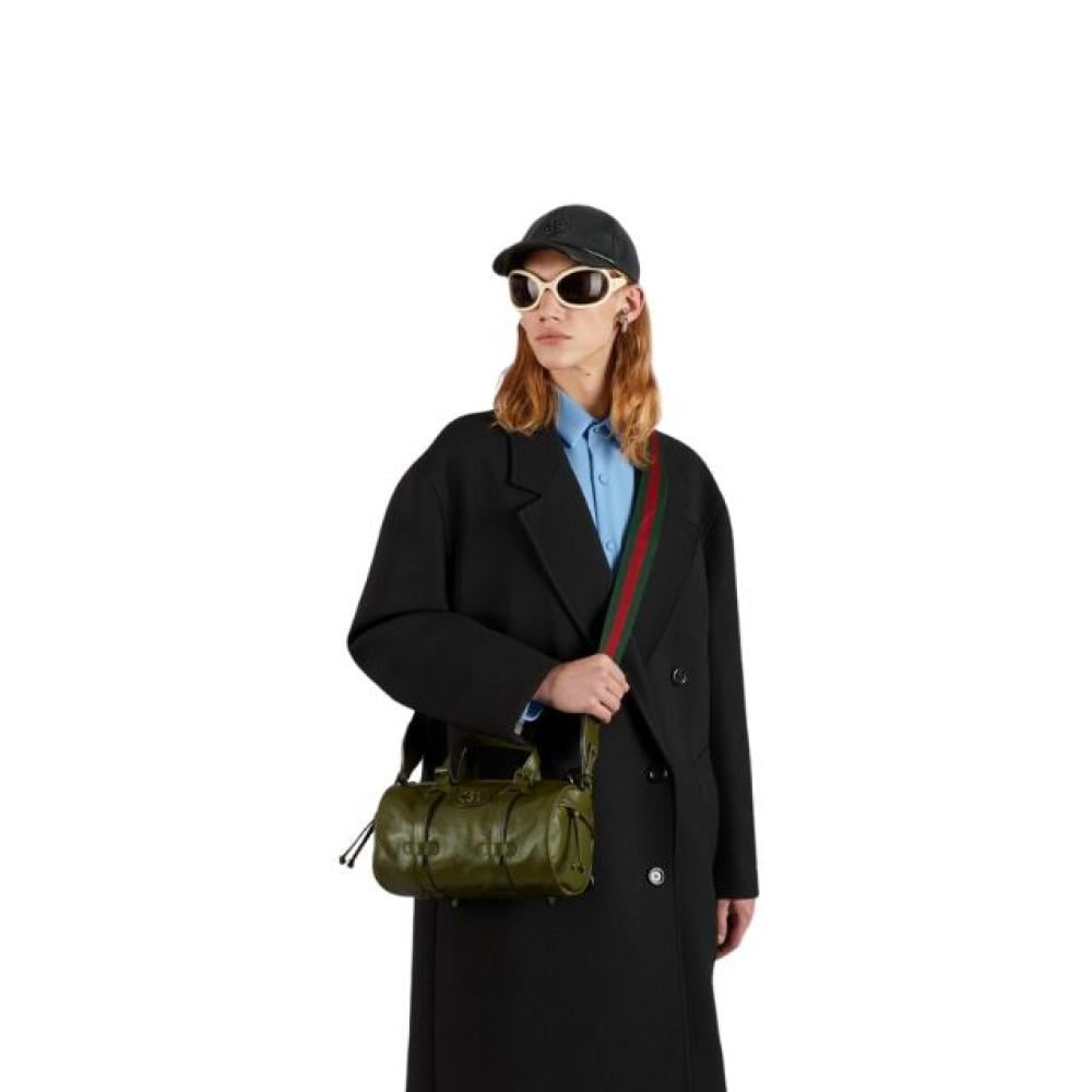 حقيبة دافل صغيرة بشعار G المزدوج من قوتشي - أخضر