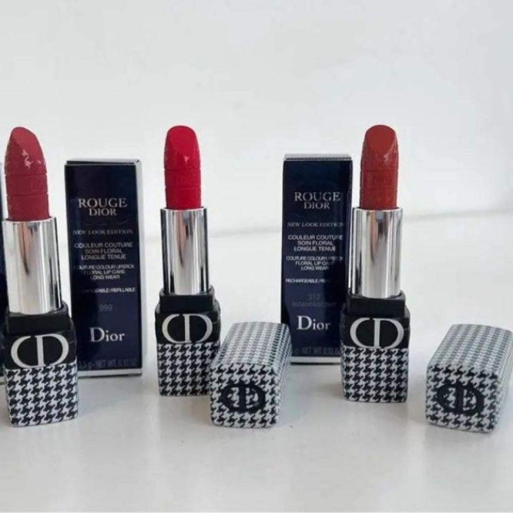 مجموعة أحمر ومرطب الشفاه الملون روج ديور 3 بـ 1