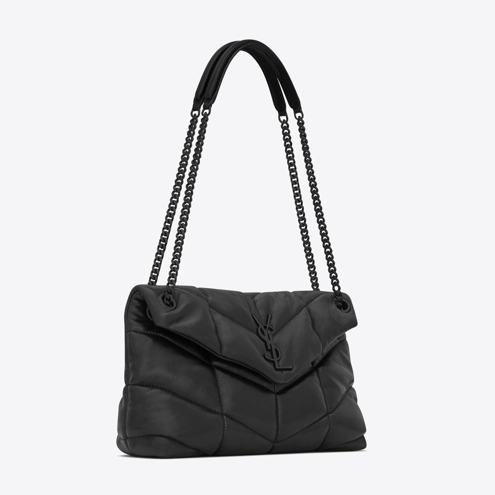 شنطة سان لوران بفر- أسود وأسود