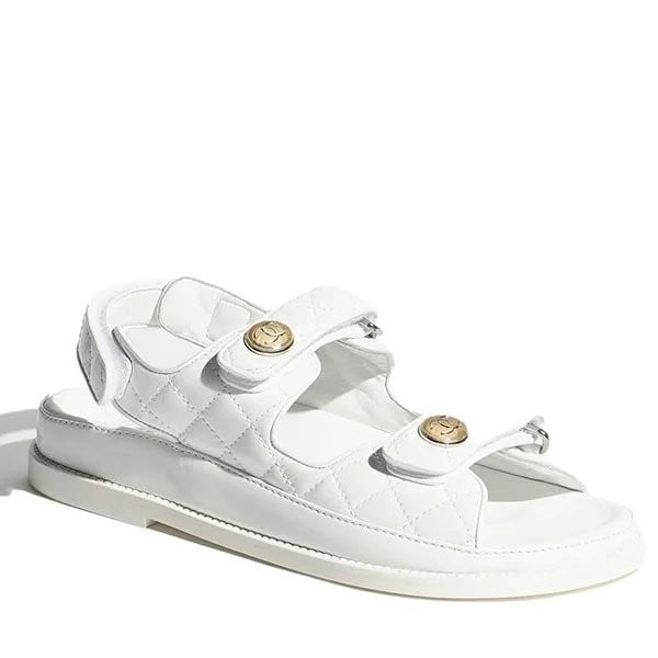 شانيل Laminated صاندل