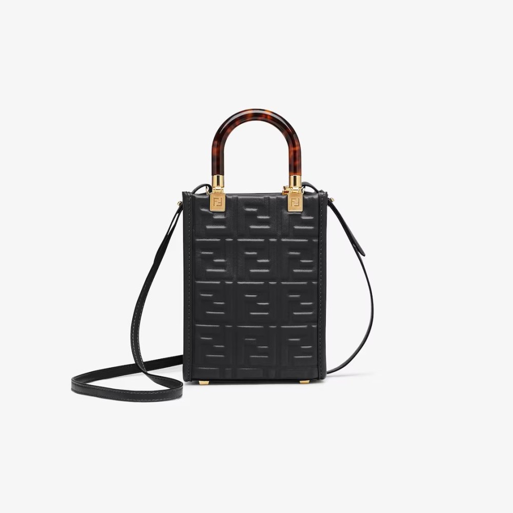 شنطة فندي صن شاين شوبر مجسم ميني - أسود