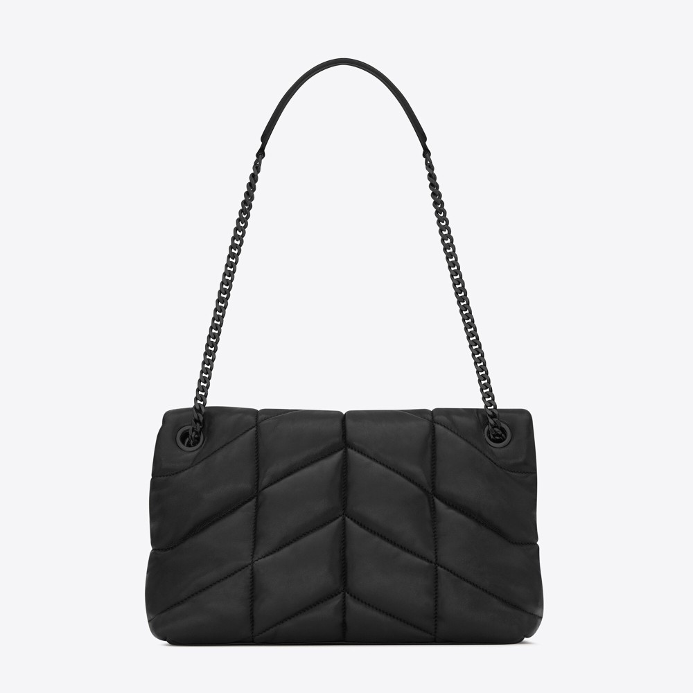 شنطة سان لوران بفر- أسود وأسود