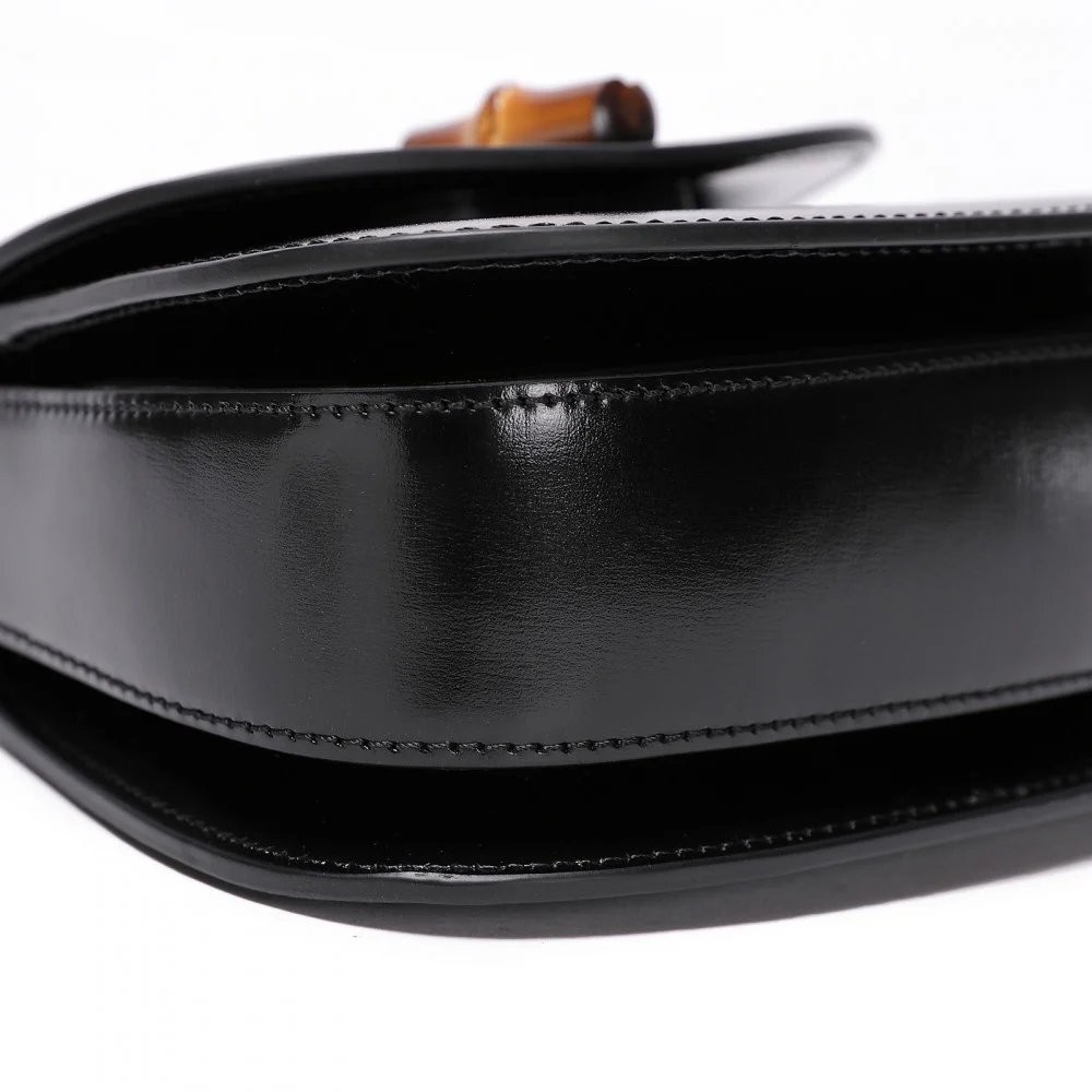 شنطة قوتشي بامبو توب هاندل ميني 17 - أسود وعسلي