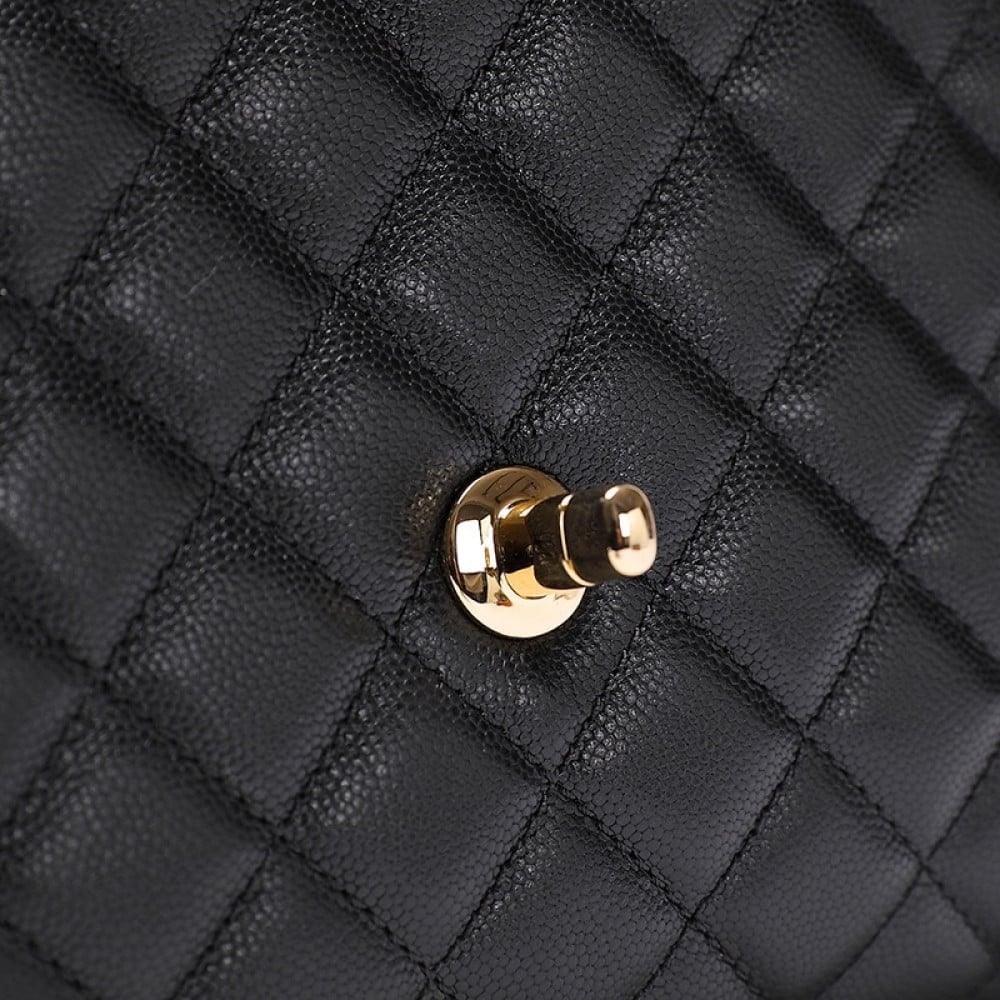 شنطة شانيل كوكو هاندل 29 سم -مقبض  أسود/ عنابي