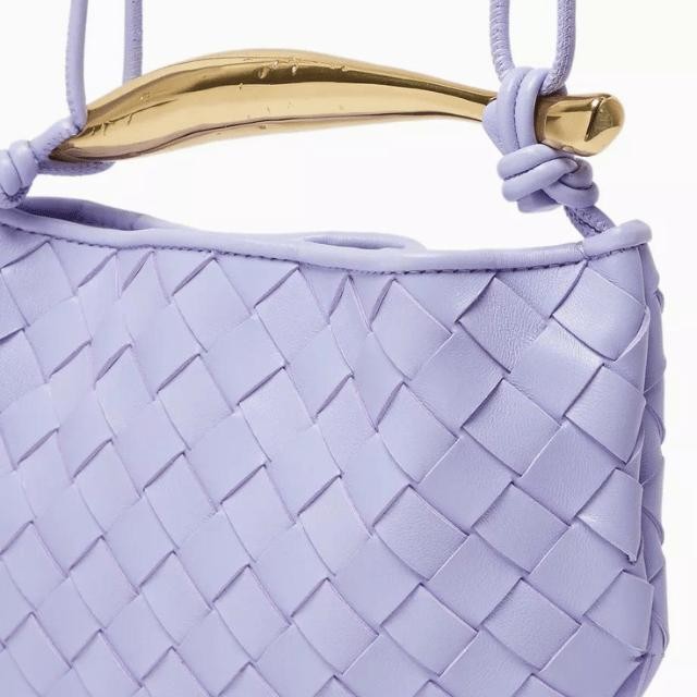 حقيبة ساردين ميني بيد علوية جلد مجدول من بوتيغا فينيتا - بنفسجي