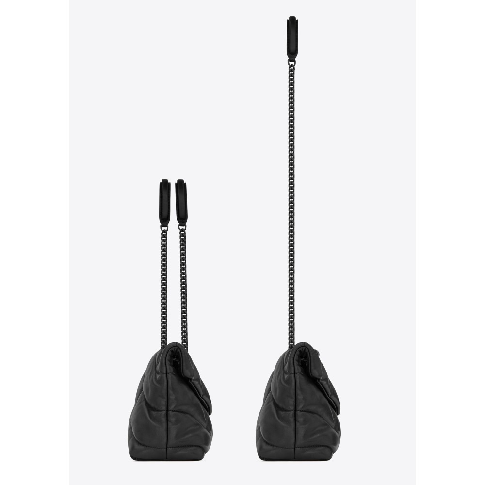 شنطة سان لوران بفر- أسود وأسود