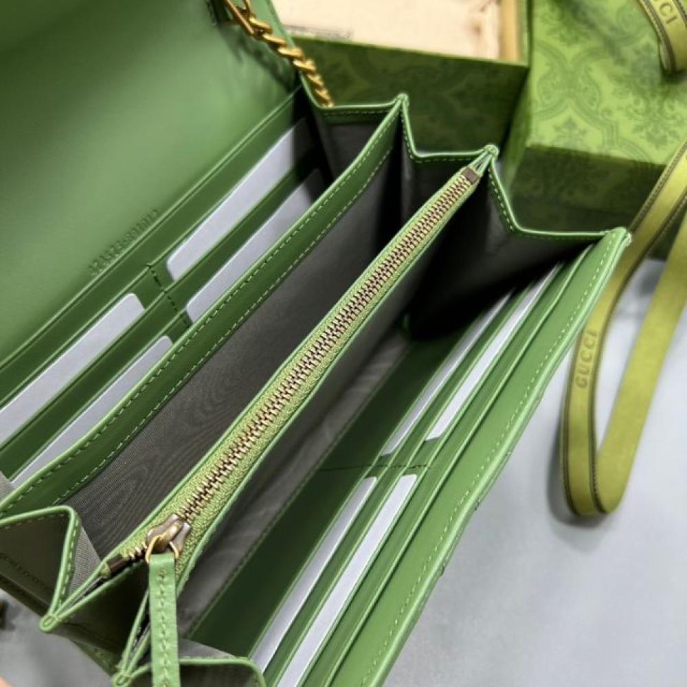 حقيبة كتف مارمونت صغيرة بحرفي شعار ماركة قوتشي - أخضر تفاحي