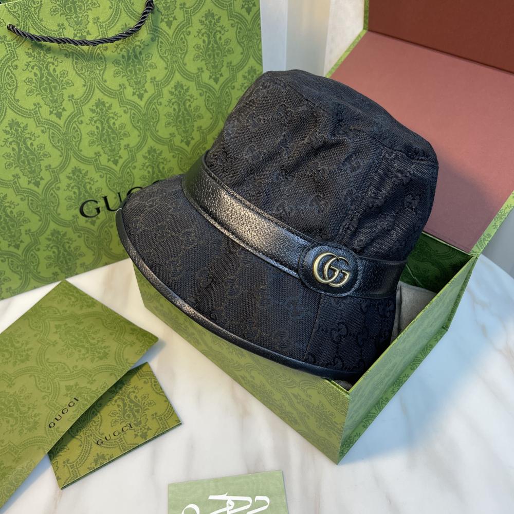 قبعة دلو من القماش بشعار GG مزدوج من قوتشي