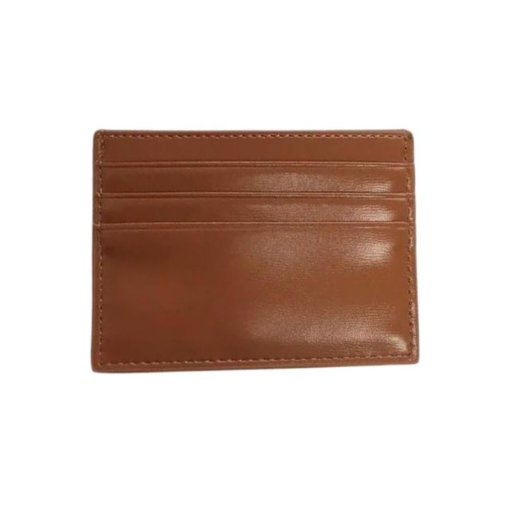 محفظة بطاقات تريومف من الجلد اللامع بشعار سيلين الذهبي