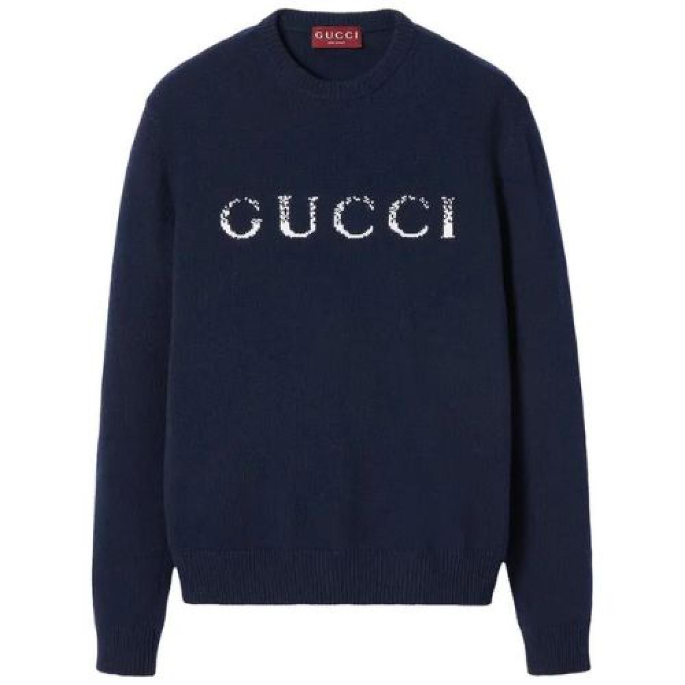 سترة صوفية بشعار غوتشي بتقنية إنتارسيا