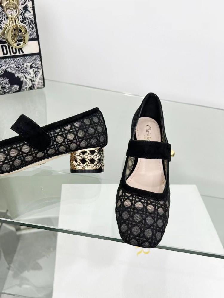 حذاء ديور أيكون بومب شبكي شفاف بنقش كاناج أسود