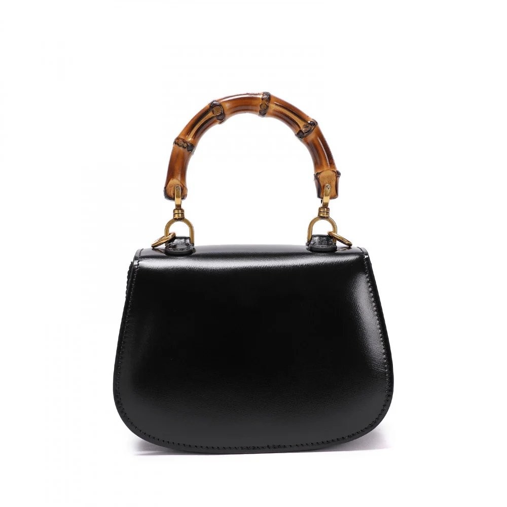 شنطة قوتشي بامبو توب هاندل ميني 17 - أسود وعسلي