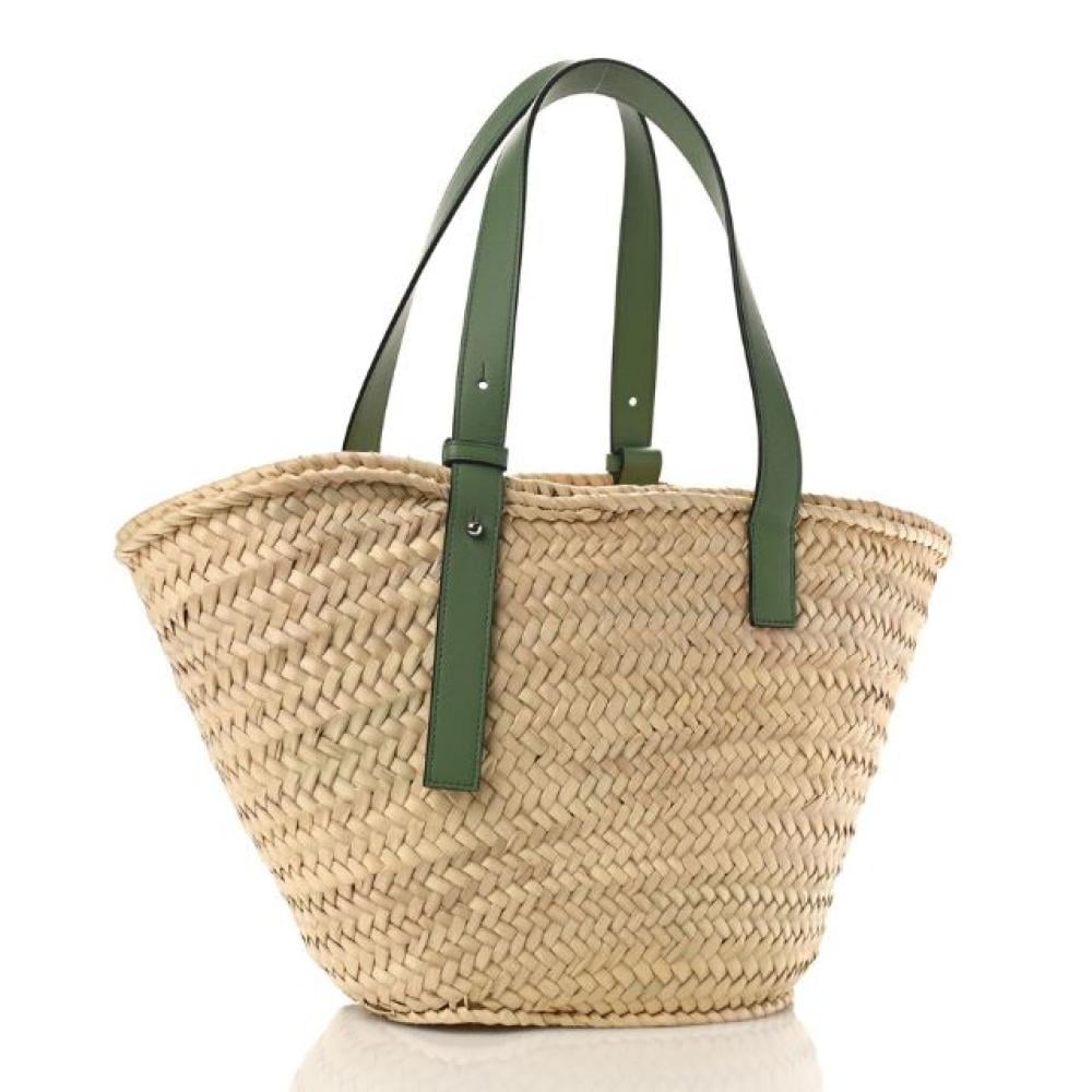 حقيبة توت صغيرة من الرافيا والقش من لويفي - أخضر