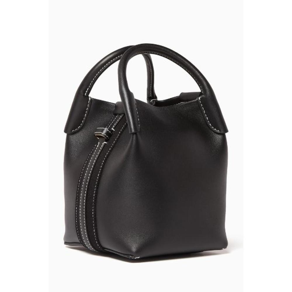 حقيبة باكيت بال مايكرو جلد عجل ناعم - أسود