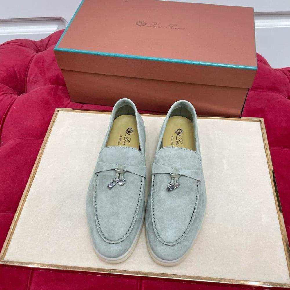 حذاء لوفر نسائي من Loro Piana  - تركواز