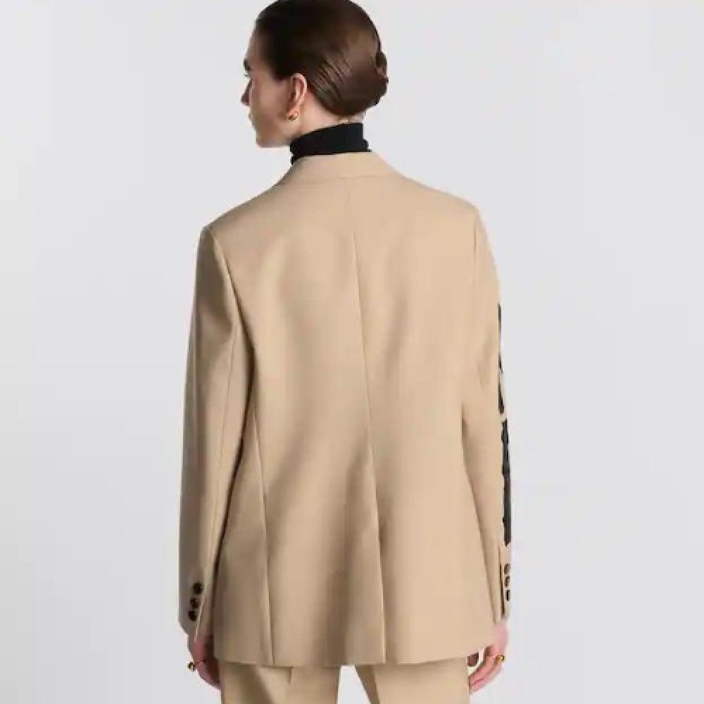 【大きめロゴに釘付け♥】Miss Dior Graffiti ブレザー Dior Women Blazer Beige Virgin Wool and Mohair with Black