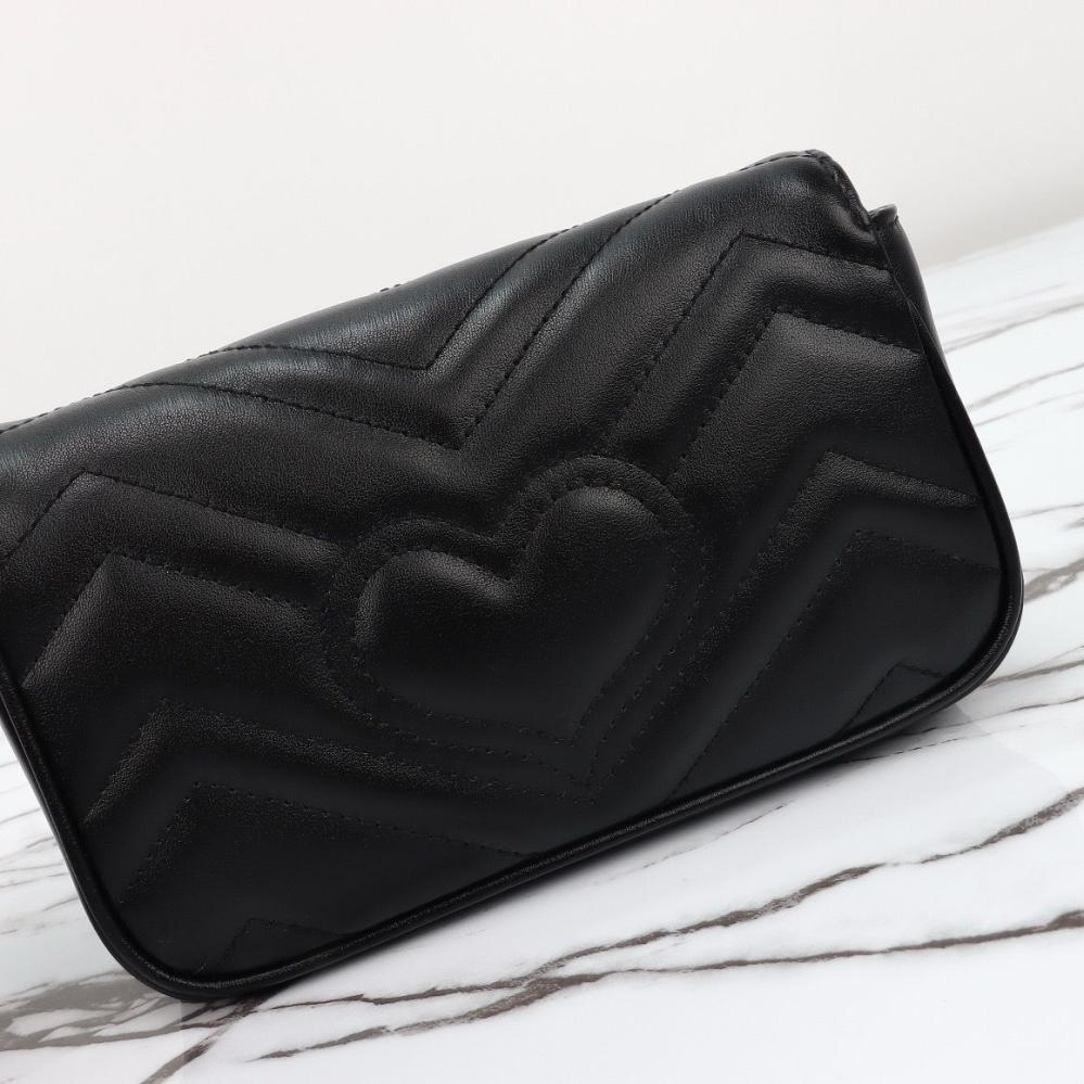 حقيبة جي جي مارمونت الصغيرة بشعار GG مزدوج - أسود