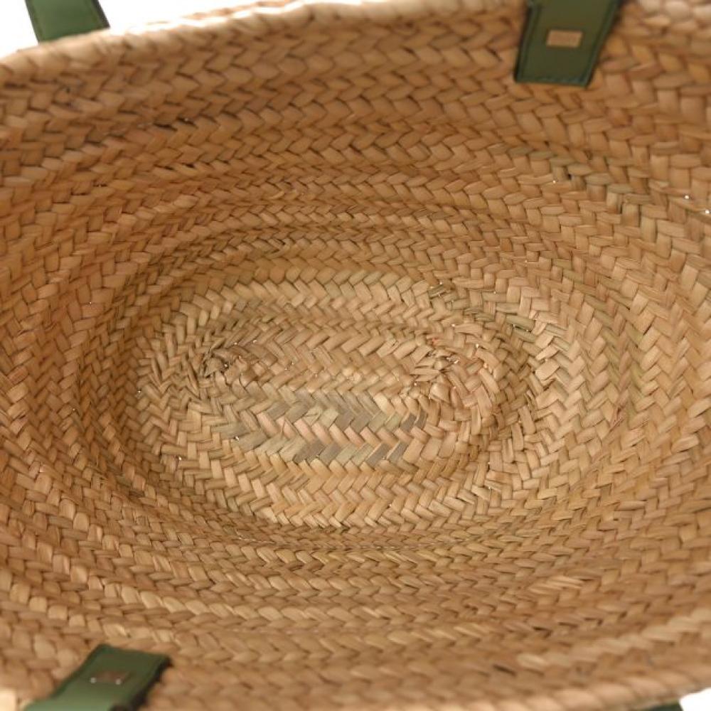 حقيبة توت صغيرة من الرافيا والقش من لويفي - أخضر