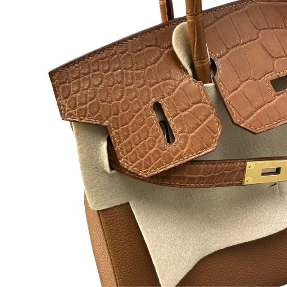 حقيبة هيرميس تاتش بيركين من جلد التمساح الطبيعي