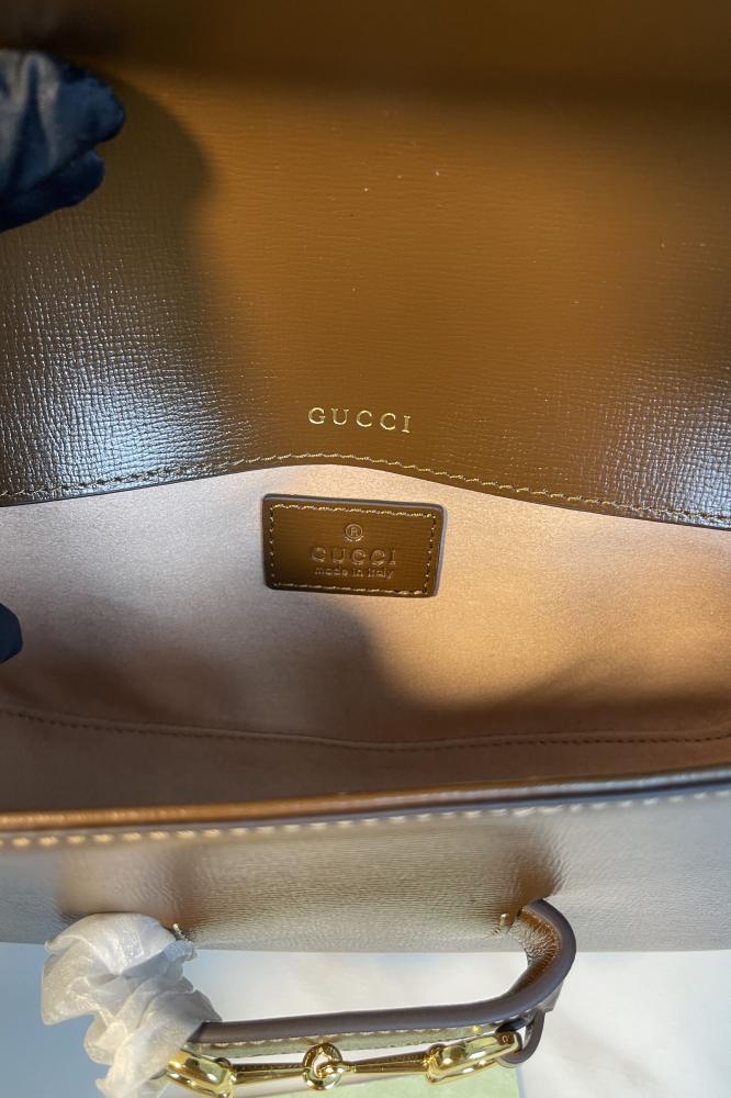 حقيبة كتف جلدية صغيرة قوتشي هورسبيت 1955