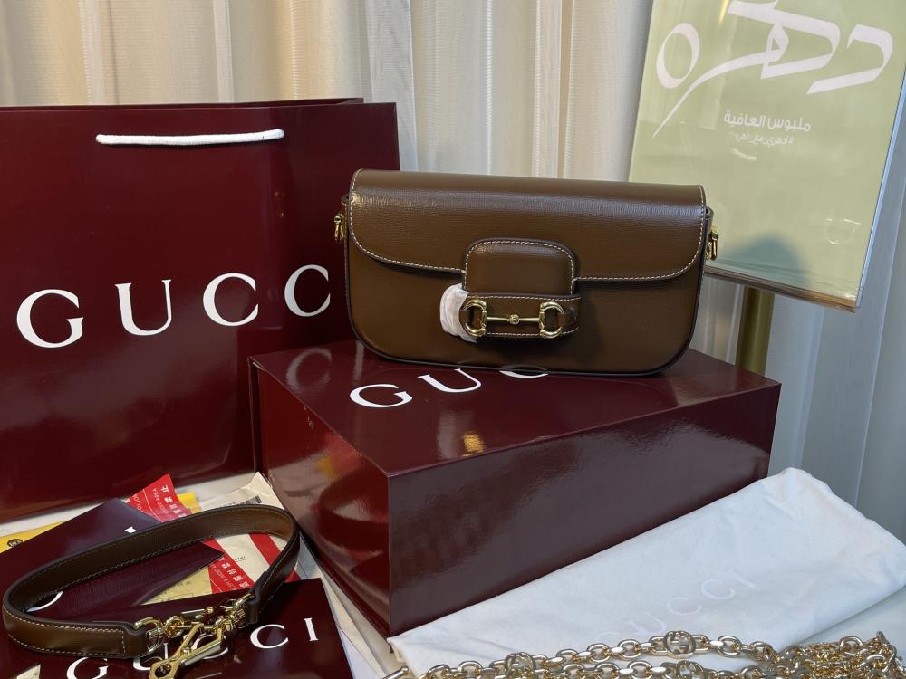 حقيبة كتف جلدية صغيرة قوتشي هورسبيت 1955