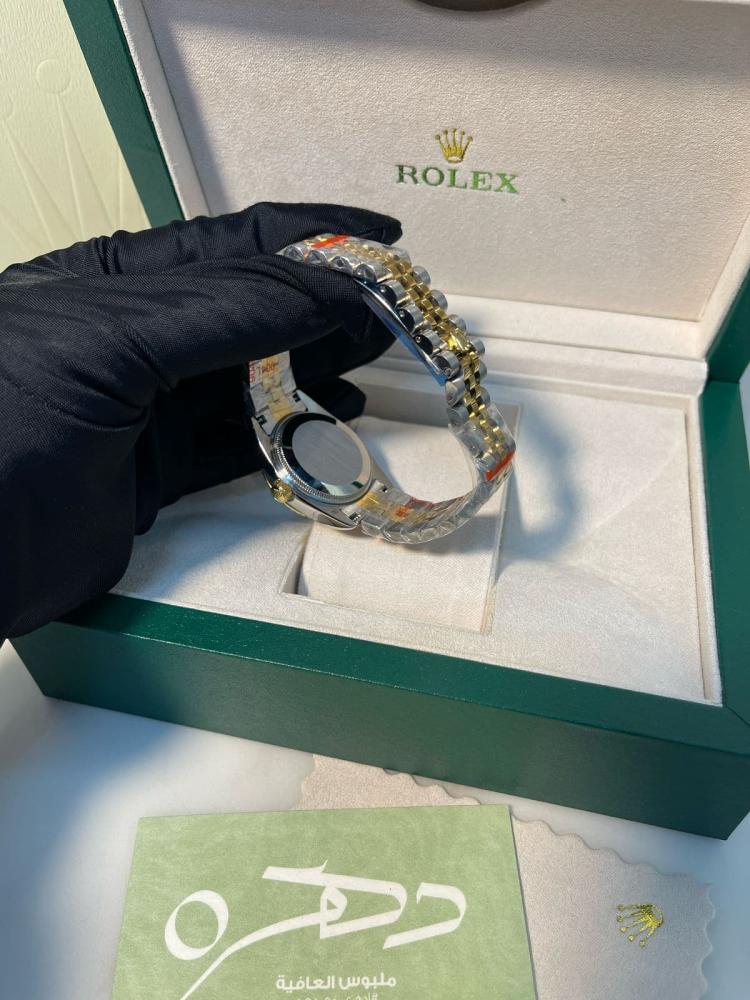 ساعة رولكس ديتجست فاكتوري بسوار فضي وذهبي  - 30 ملم