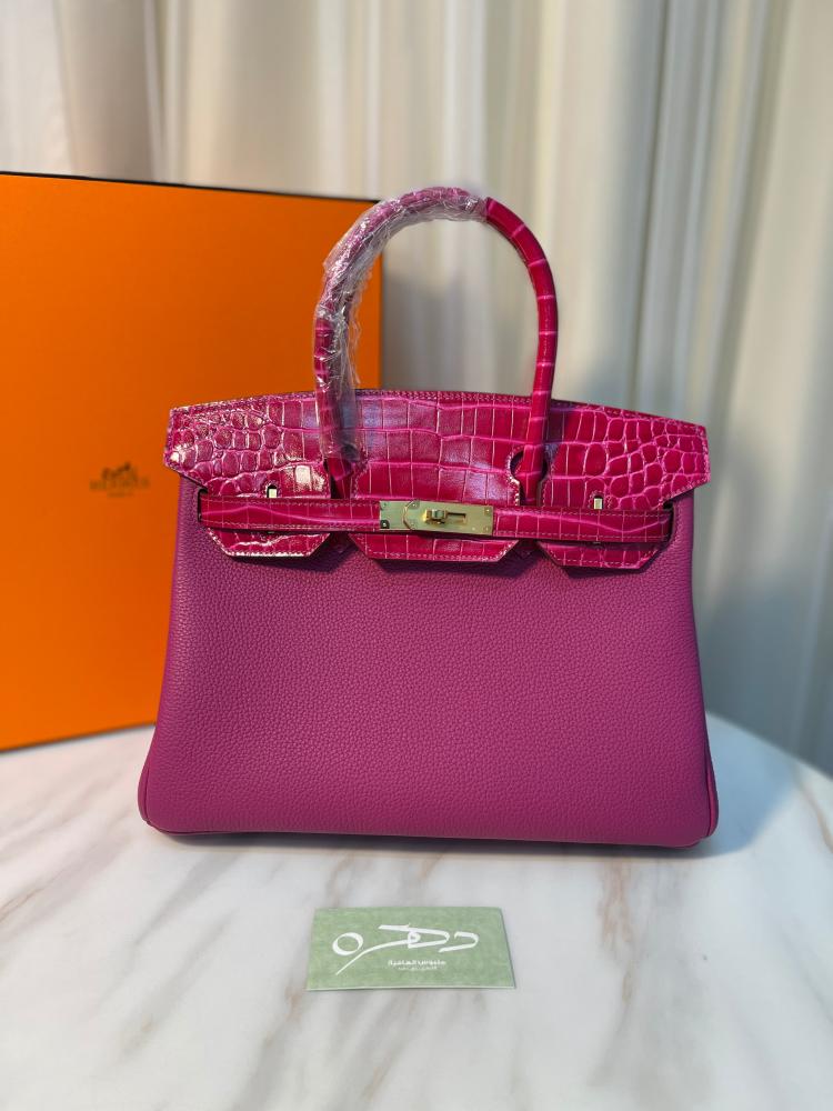 حقيبة بيركين سوبر هيرميس روز تيريين توغو بطبعة جلد تمساح