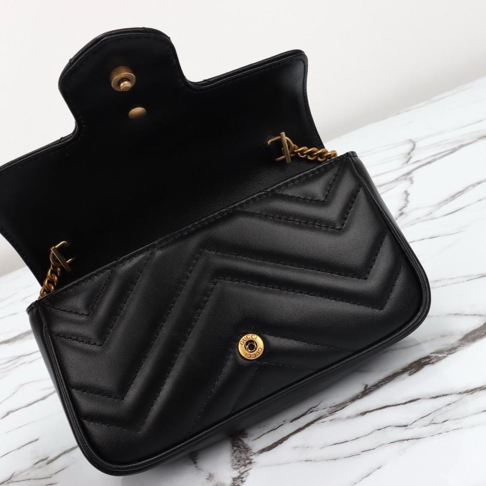 حقيبة جي جي مارمونت الصغيرة بشعار GG مزدوج - أسود