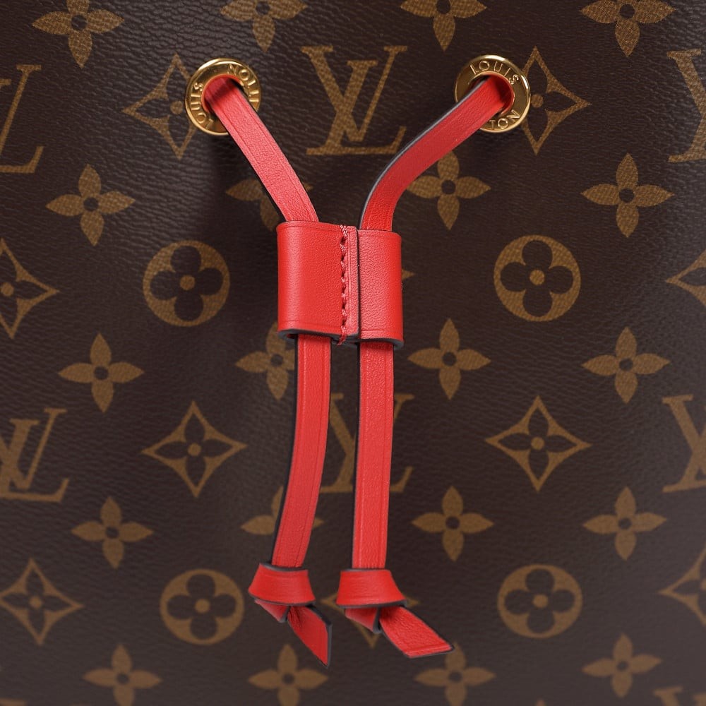 شنطة لويس فيتون نيونوي إم إم حروف - بني وأحمر