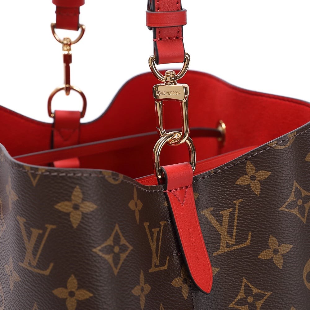 شنطة لويس فيتون نيونوي إم إم حروف - بني وأحمر