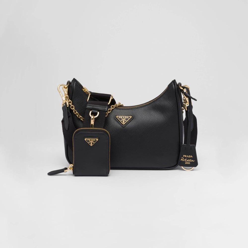 شنطة برادا رئدشن 2005 هاردوير ذهبي - أسود