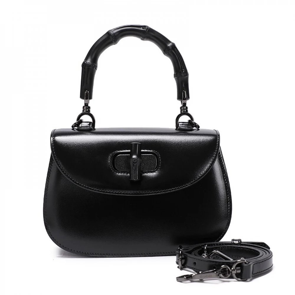 شنطة قوتشي بامبو توب هاندل 27 - أسود وأسود