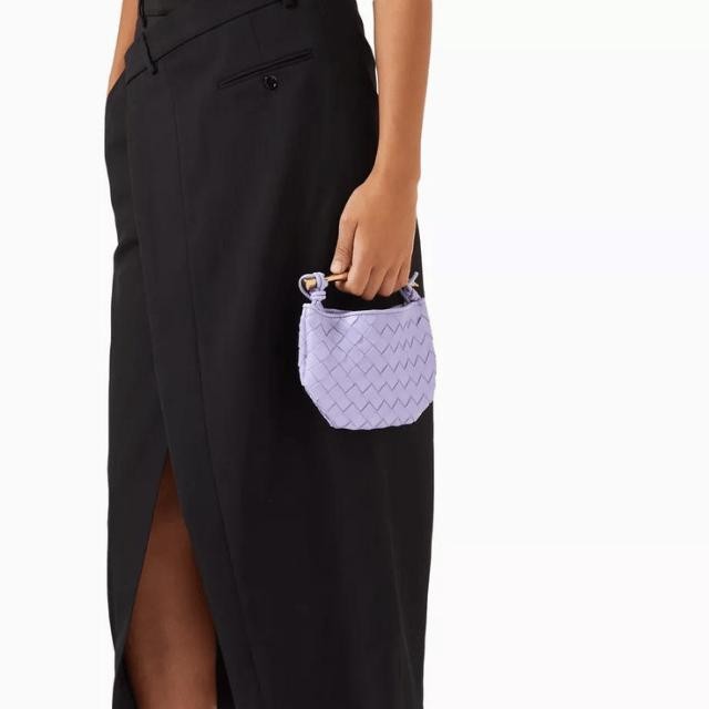 حقيبة ساردين ميني بيد علوية جلد مجدول من بوتيغا فينيتا - بنفسجي