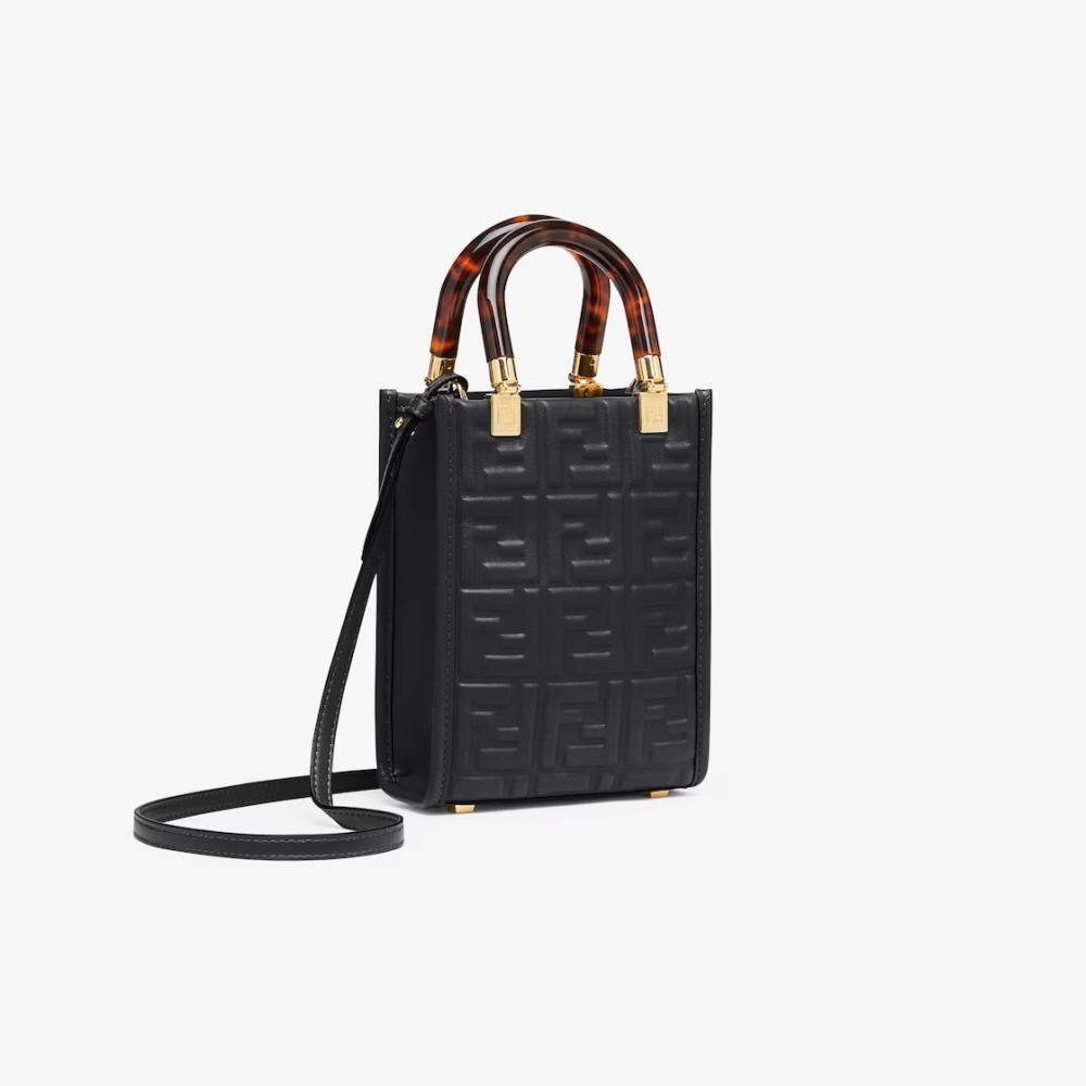 شنطة فندي صن شاين شوبر مجسم ميني - أسود