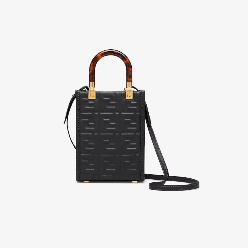 شنطة فندي صن شاين شوبر مجسم ميني - أسود