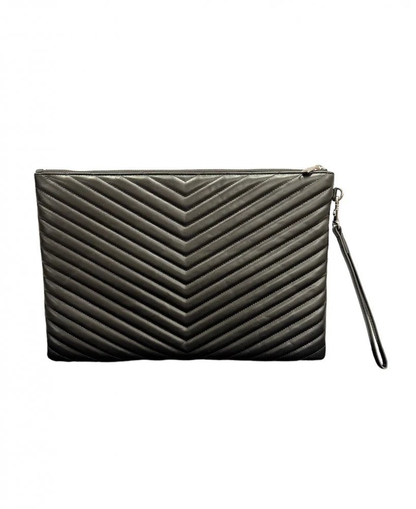 باوتش سان لوران مونوجرام YSL 36cm - أسود وفضي