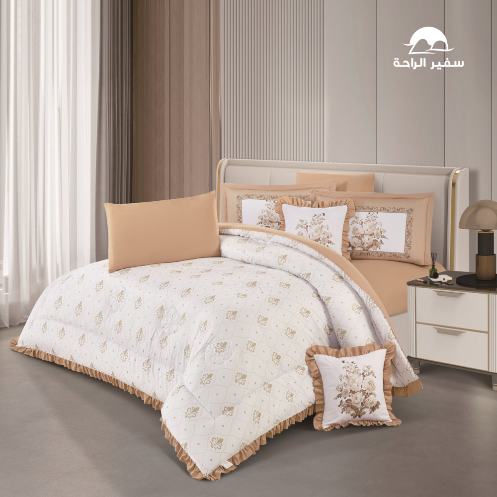 مفرش رينا منفوخ مايكروفايبر وجهين |نفرونص 5 قطع