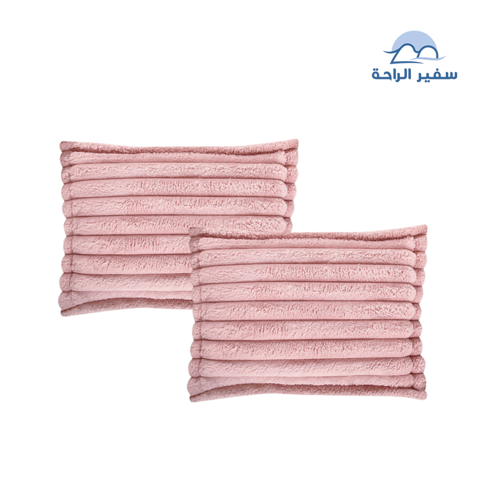 ريلاف مفرش شتوي ثقيل مخمل مقلم نفر ونص 5 قطع