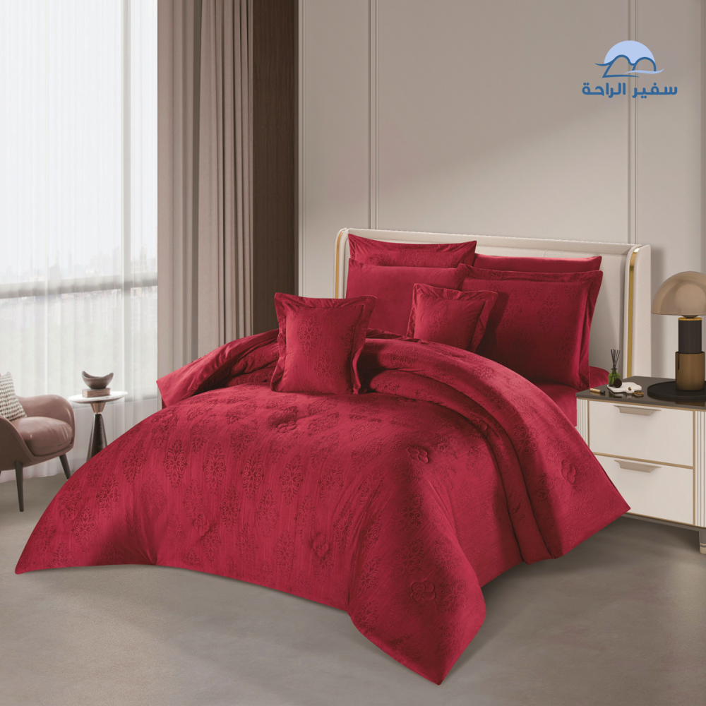 مفرش لمسة  مزدوج 8 قطع مخمل