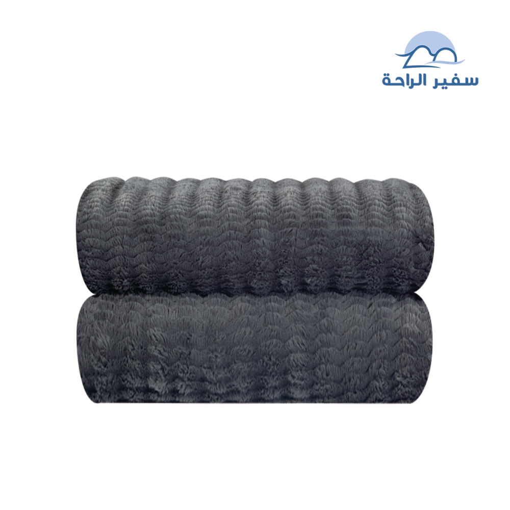 مفرش ليــان مخمل ناعم محفور شتوي نفرو5 قطع نص