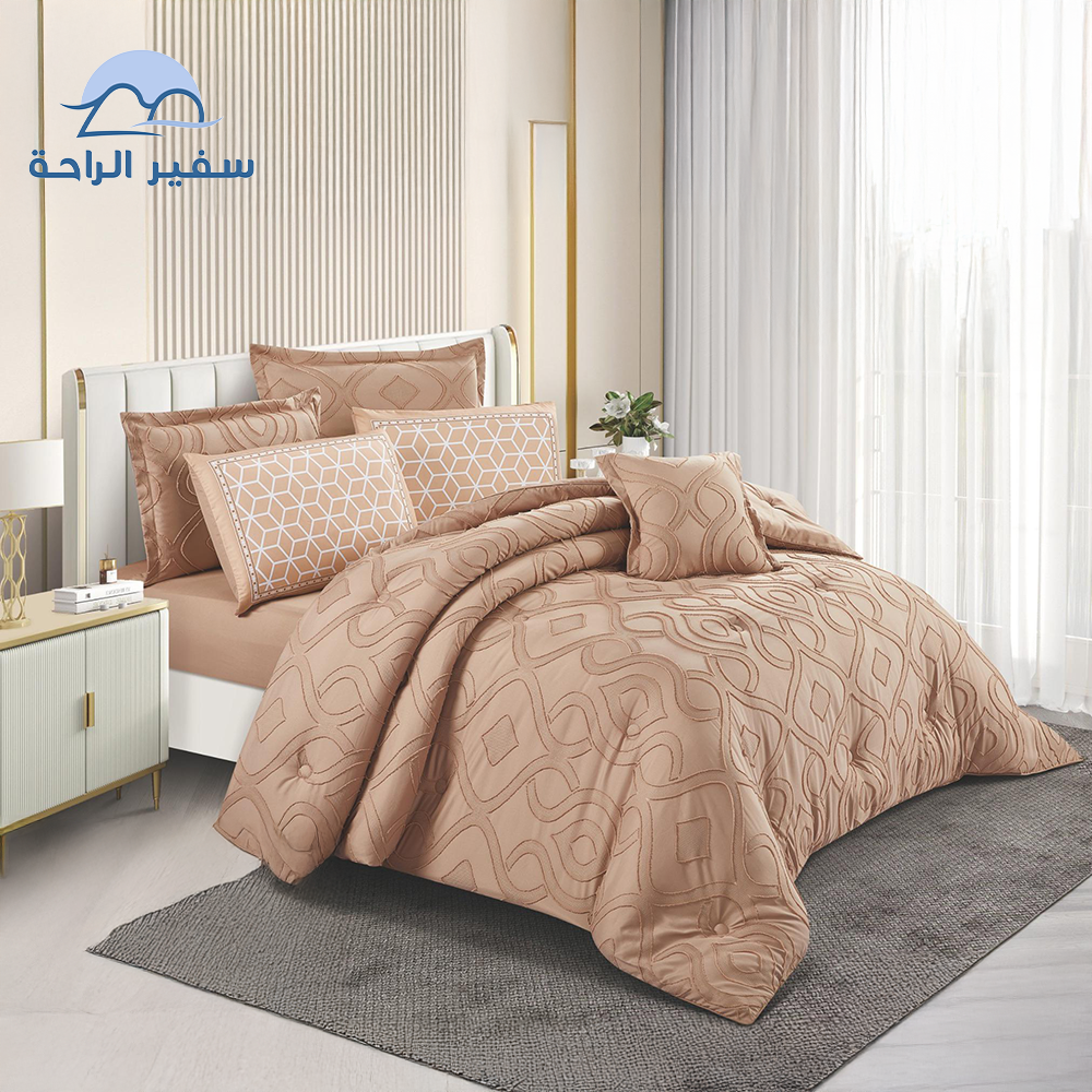 مفرش لافين مايكروفايبر مطرز  نفرين 7 قطع