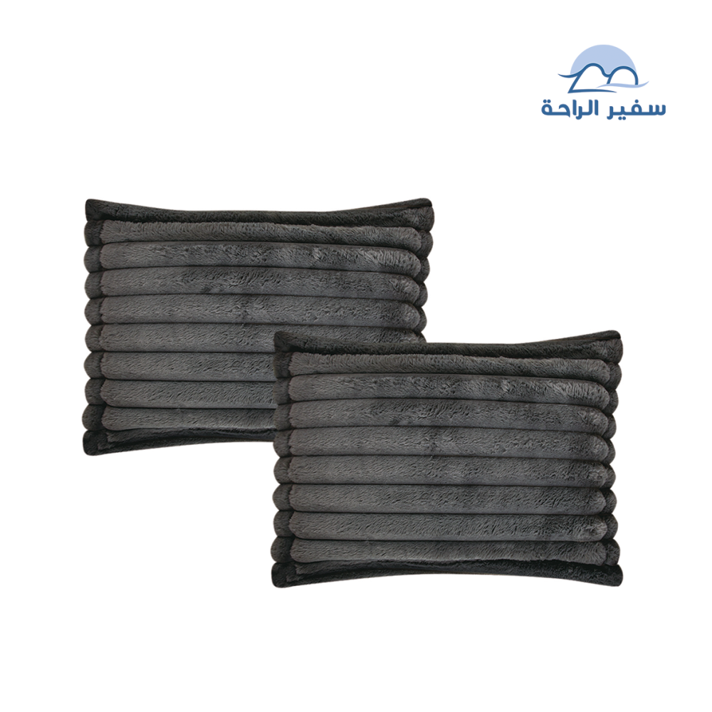 ريلاف مفرش شتوي ثقيل مخمل مقلم نفرين 7قطع