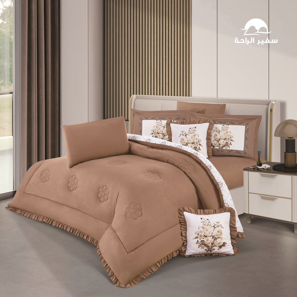 مفرش رينا منفوخ مايكروفايبر وجهين |نفرونص 5 قطع