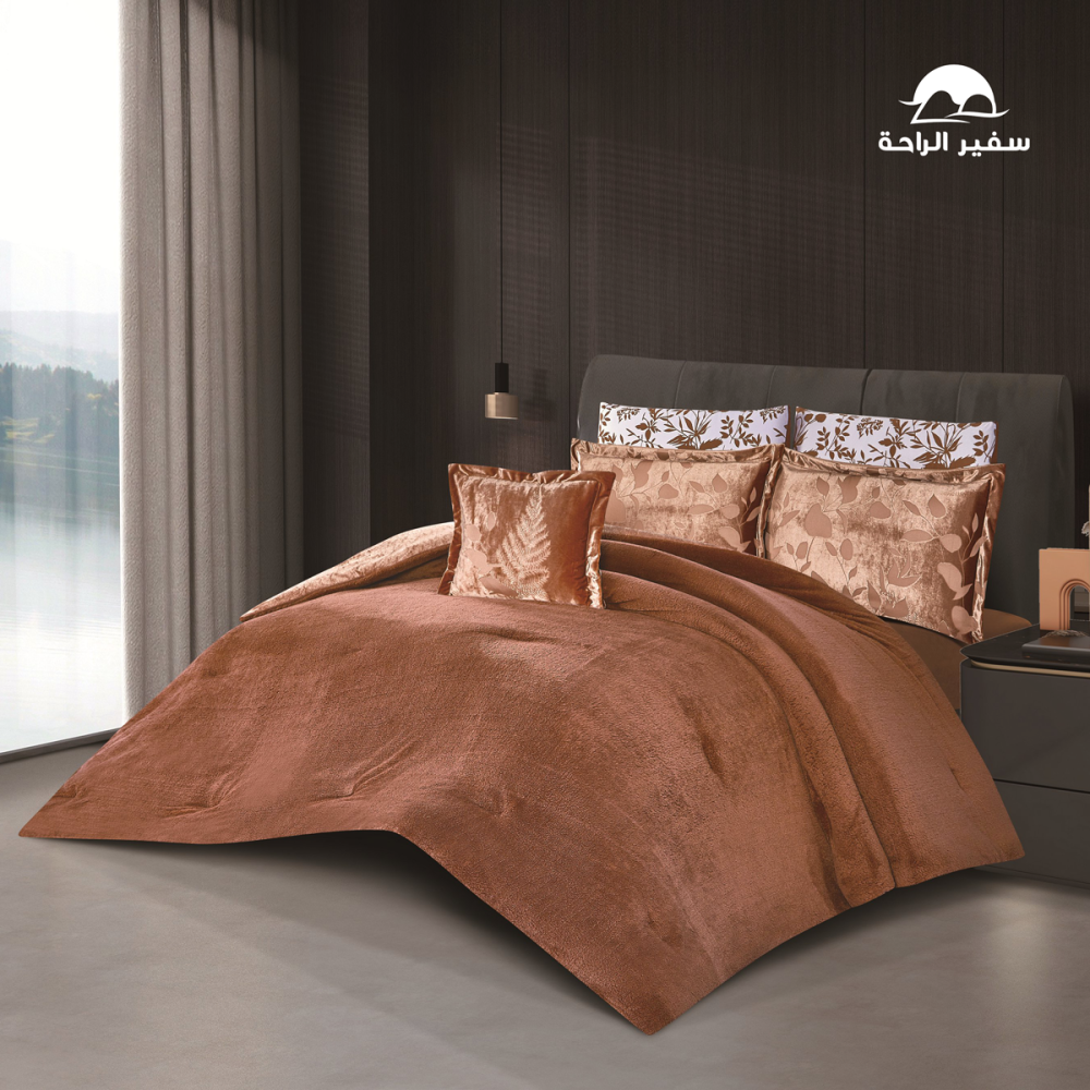 مفرش ميــرال مخمل فرو جاكار شتوي نفرين 7 قطع