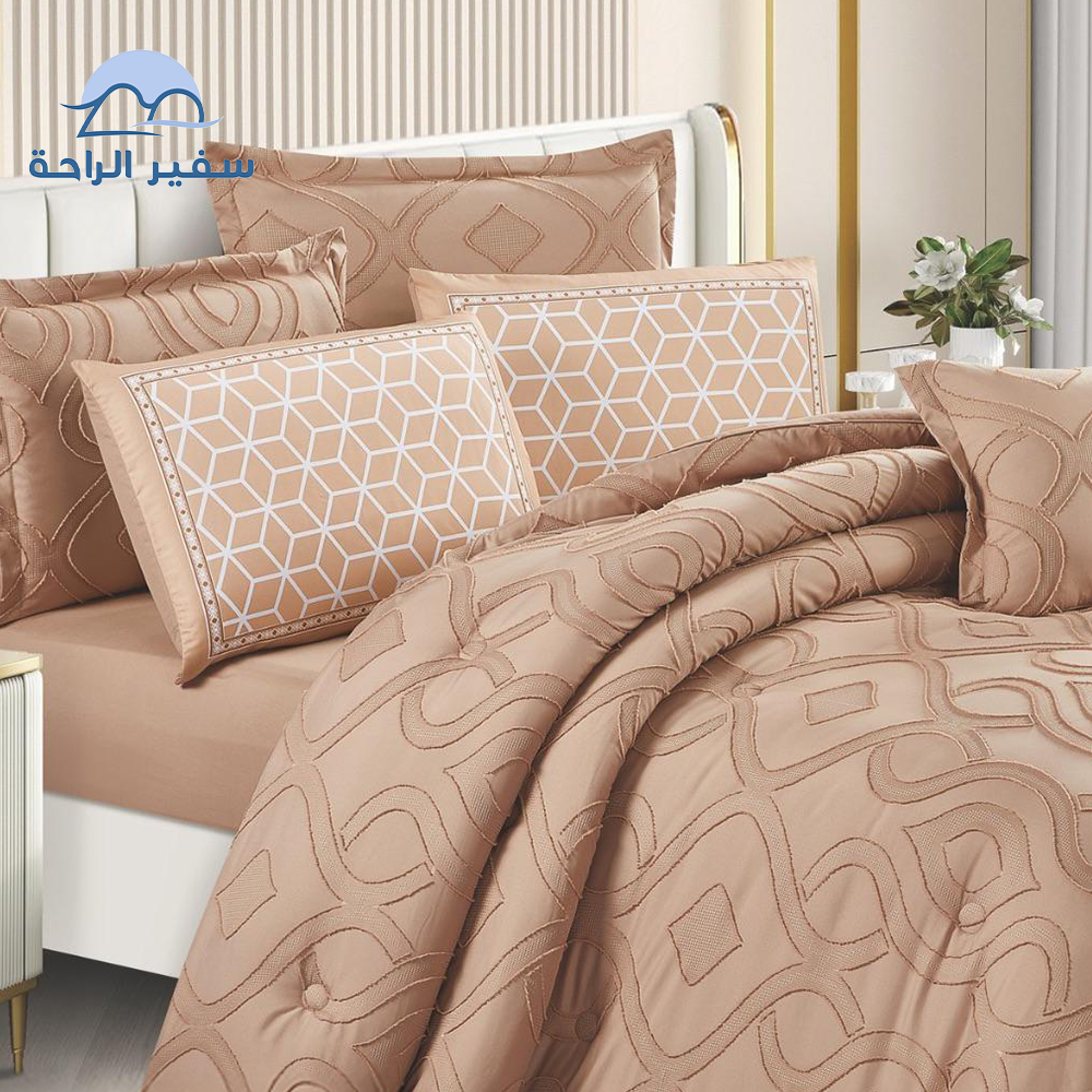 مفرش لافين مايكروفايبر مطرز  نفرين 7 قطع