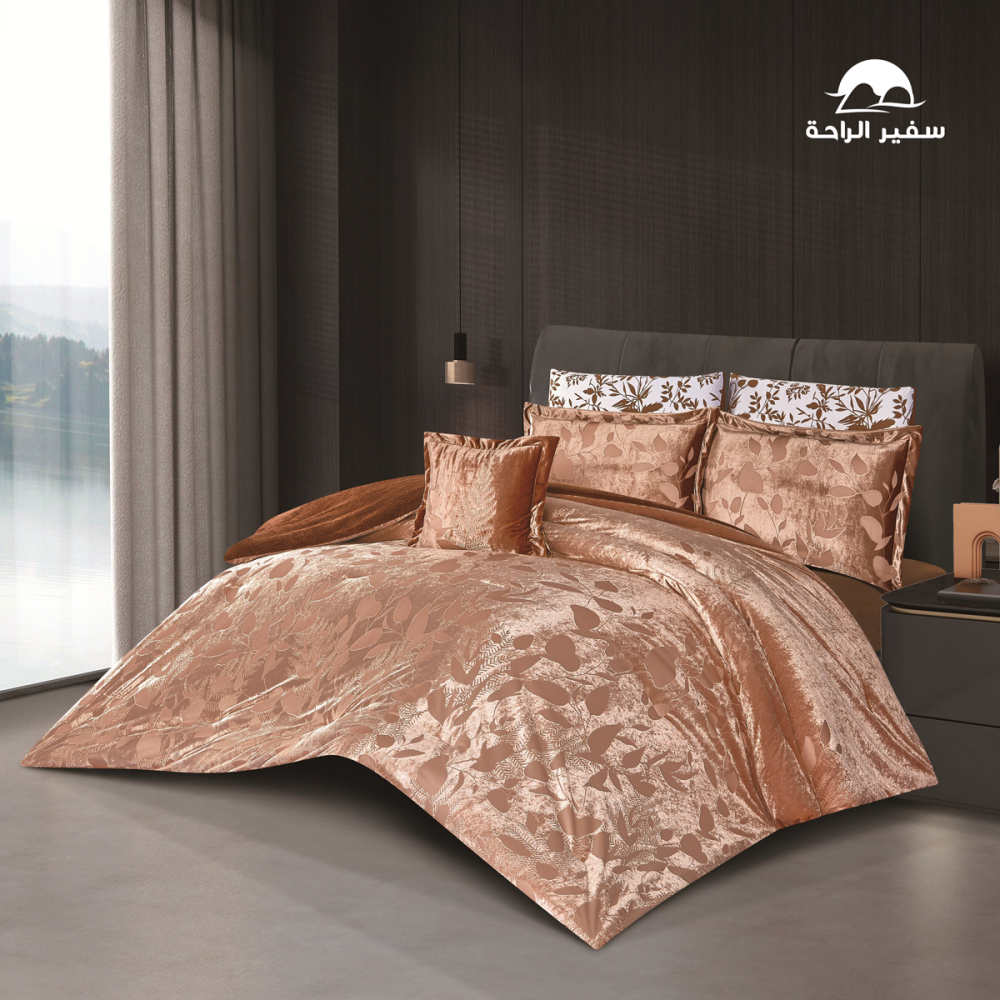 مفرش ميــرال مخمل فرو جاكار شتوي نفرين 7 قطع